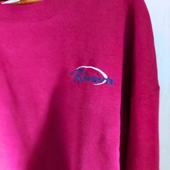 Vintage 80's Riviera Hotel Casino Red Crewneck Sweatshirt  Size XXL - Picture 3 of 4